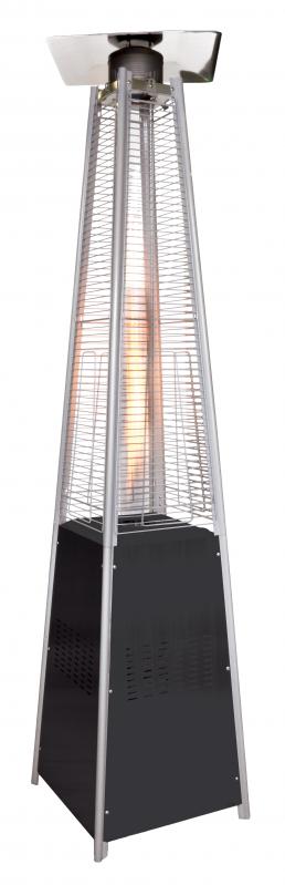 Outdoor Pyramid-Style Patio Heater with Black Powder Coating Body